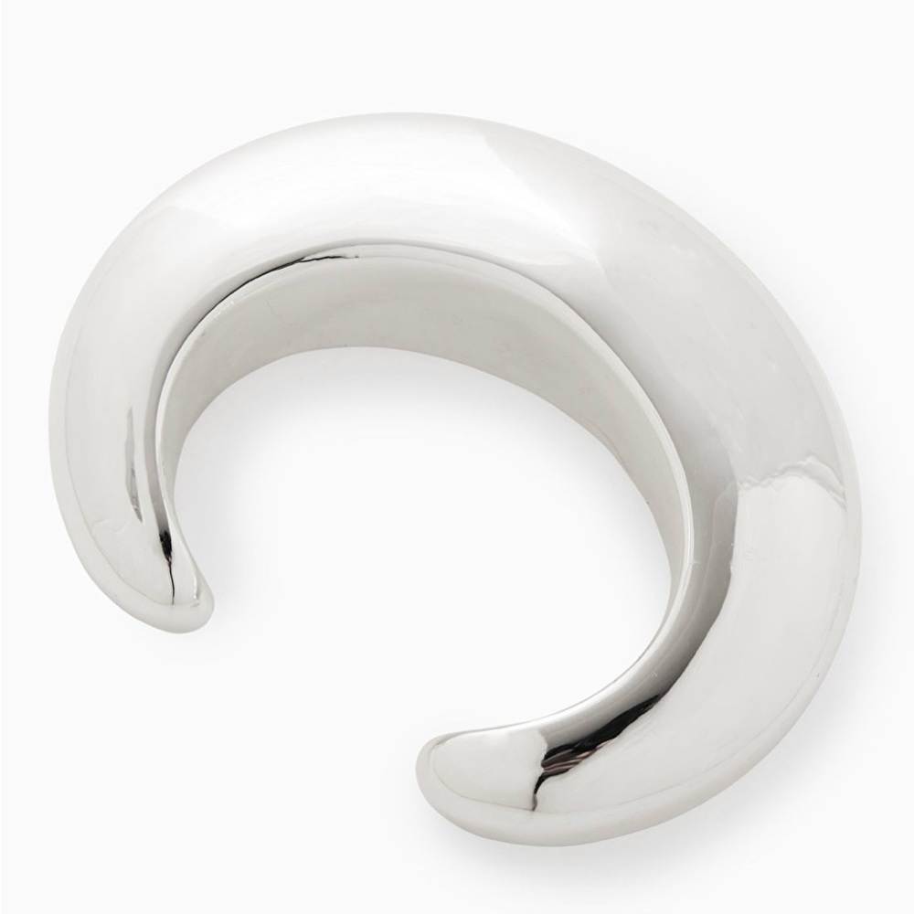 COS Silver Domed Oversized Bangle Cuff Bracelet Size M/L